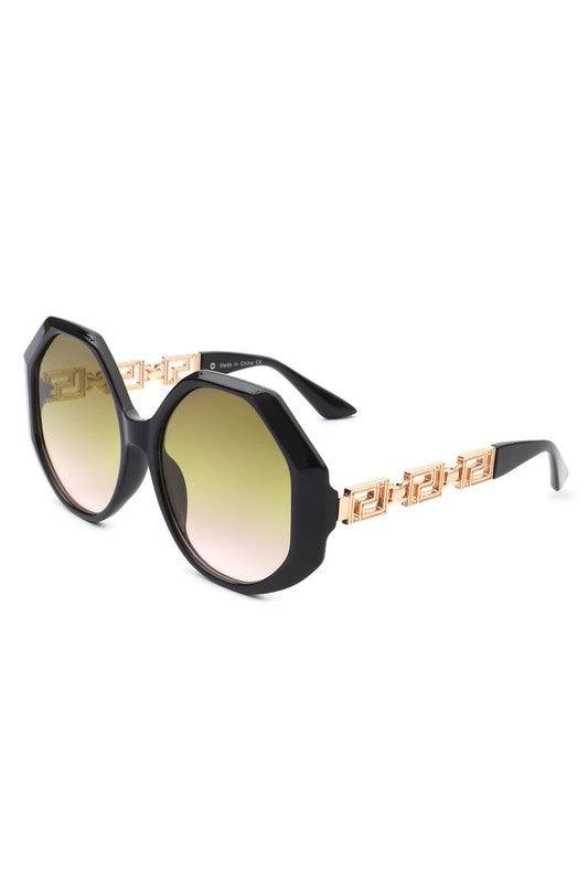 Round Circle Geometric Fashion Oversize Sunglasses - Blu Lotus Boutique