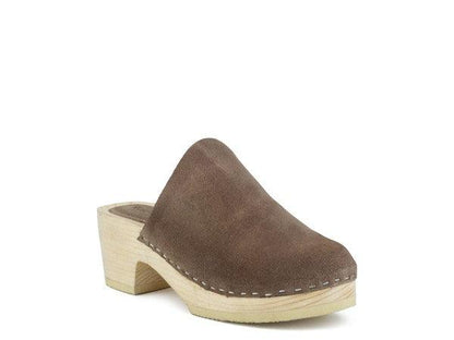 RAG & CO DARCIE TAUPE SUEDE CLOGS - Blu Lotus Boutique