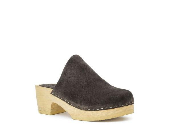 RAG & CO DARCIE TAUPE SUEDE CLOGS - Blu Lotus Boutique