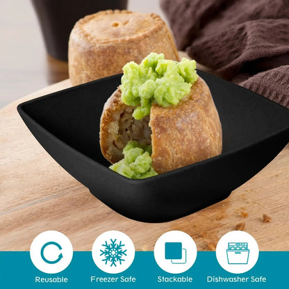 16/32Pcs Plastic Dinnerware Set - DurableDishwasher Safe Microwave Safe Stackable Includes Dinner Plates Salad Plates Snack Bowls - Blu Lotus Boutique