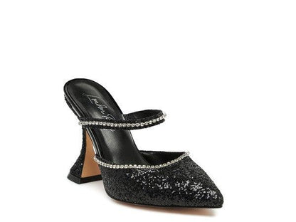 IRIS Glitter Spool Heel Sandal - Blu Lotus Boutique