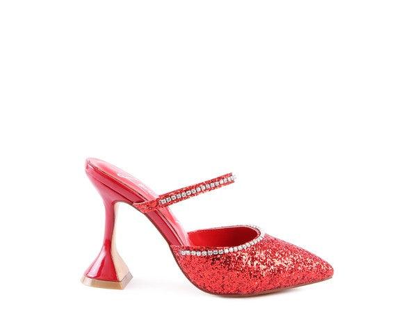 IRIS Glitter Spool Heel Sandal - Blu Lotus Boutique