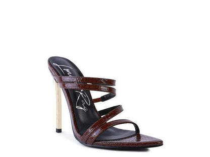 NEW AFFAIR Croc Metal High Heeled Sandals - Blu Lotus Boutique