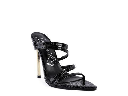 NEW AFFAIR Croc Metal High Heeled Sandals - Blu Lotus Boutique