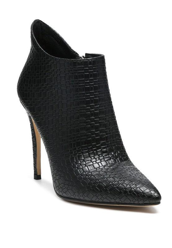 LOLITA WOVEN TEXTURE STILETTO BOOT - Blu Lotus Boutique