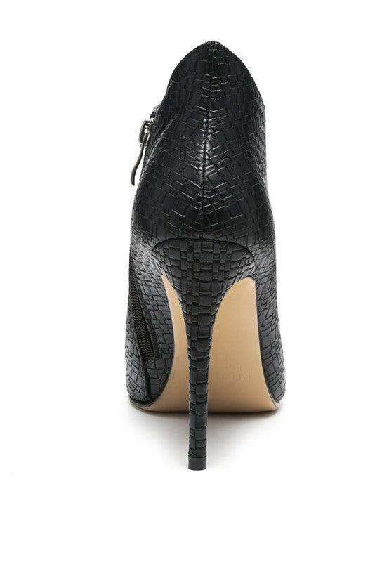 LOLITA WOVEN TEXTURE STILETTO BOOT - Blu Lotus Boutique