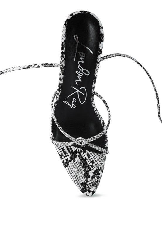 BONDAGE HIGH HEEL LACE UP SANDALS - Blu Lotus Boutique