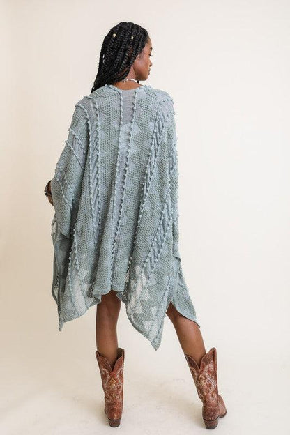 Embroidered Zig Zag Soft Kimono - Blu Lotus Boutique