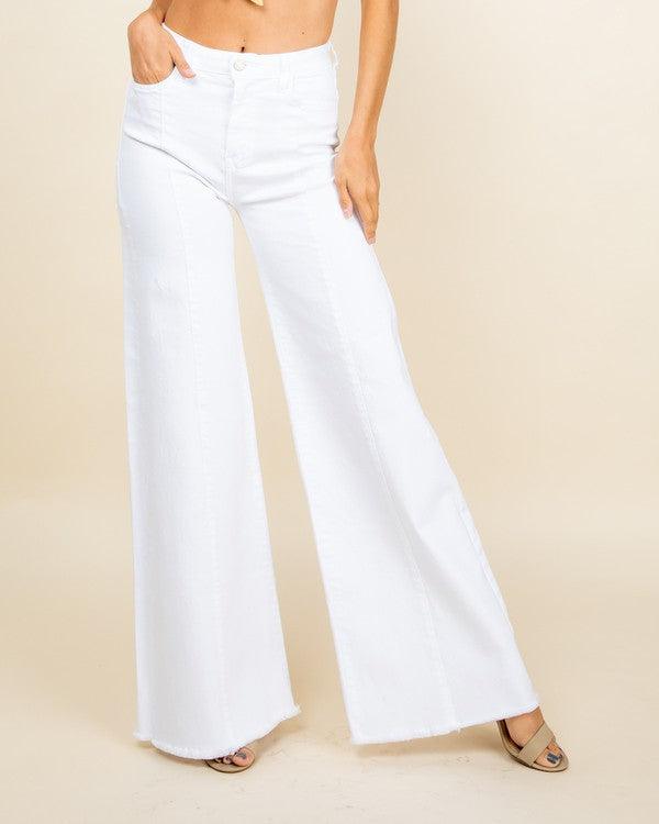 Wide leg, denim pants, jeans, western - Blu Lotus Boutique