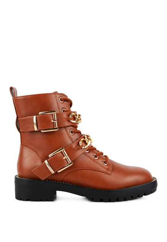 BILLY ATTA GIRL METAL CHAIN DETAIL BIKE BOOT - Blu Lotus Boutique