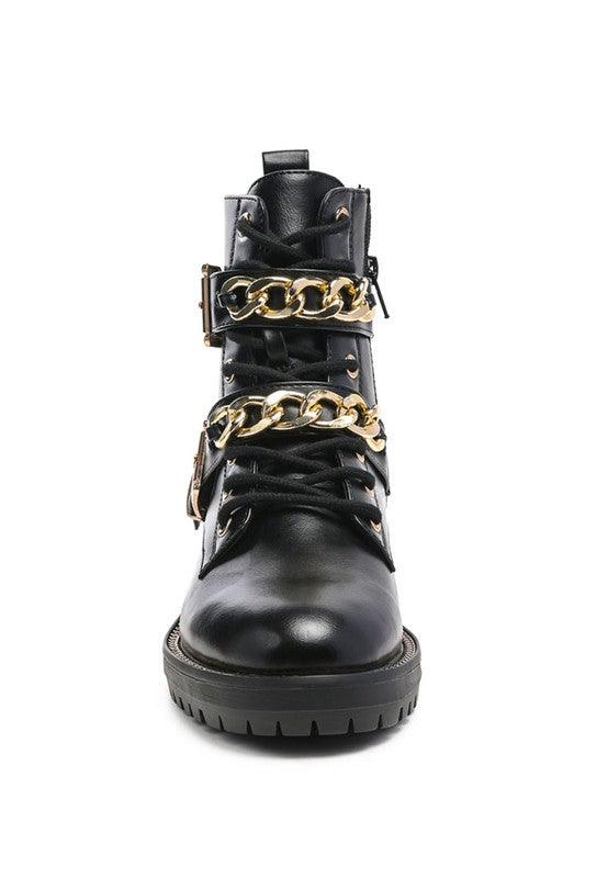 BILLY ATTA GIRL METAL CHAIN DETAIL BIKE BOOT - Blu Lotus Boutique