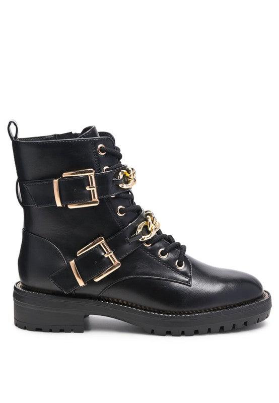 BILLY ATTA GIRL METAL CHAIN DETAIL BIKE BOOT - Blu Lotus Boutique