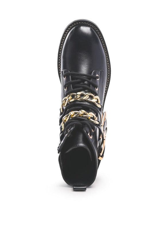 BILLY ATTA GIRL METAL CHAIN DETAIL BIKE BOOT - Blu Lotus Boutique