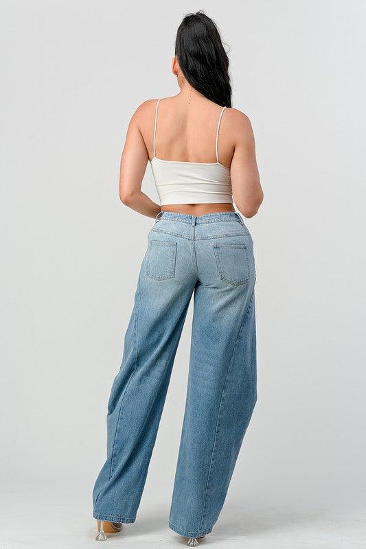 Athina Wide Leg Denim Jeans - Blu Lotus Boutique