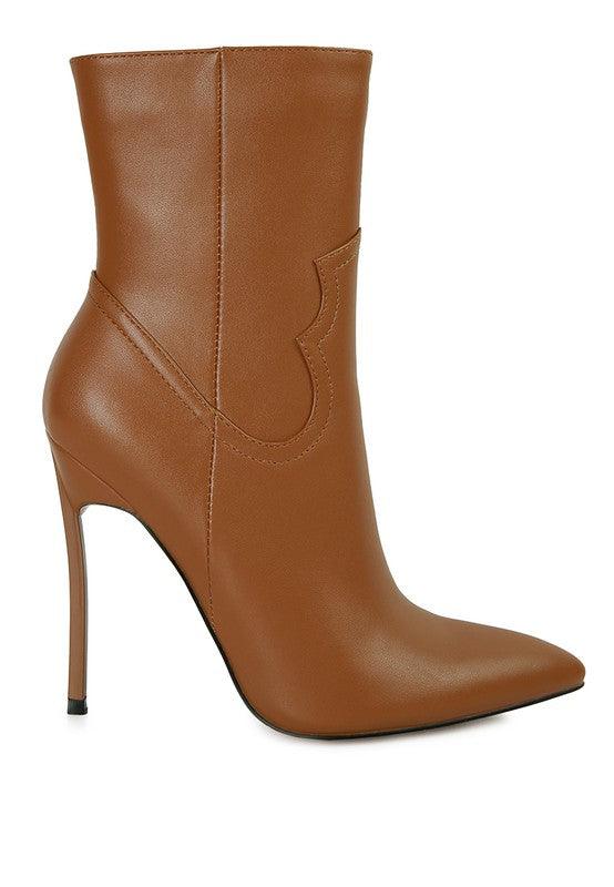 JENNER High Heel Cowgirl Ankle Boot - Blu Lotus Boutique