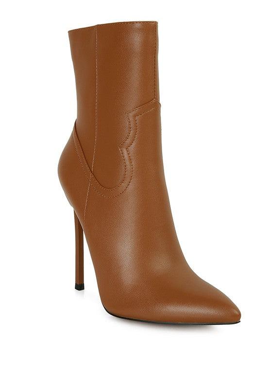 JENNER High Heel Cowgirl Ankle Boot - Blu Lotus Boutique