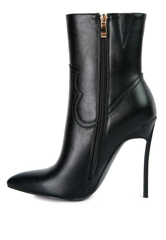 JENNER High Heel Cowgirl Ankle Boot - Blu Lotus Boutique