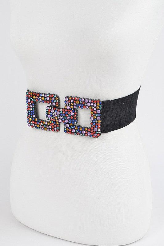 Crystal Buckle Elastic Belt - Blu Lotus Boutique