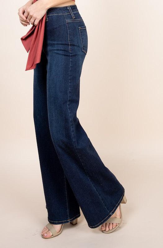 Western Wide leg jeans, baggy denim pants - Blu Lotus Boutique