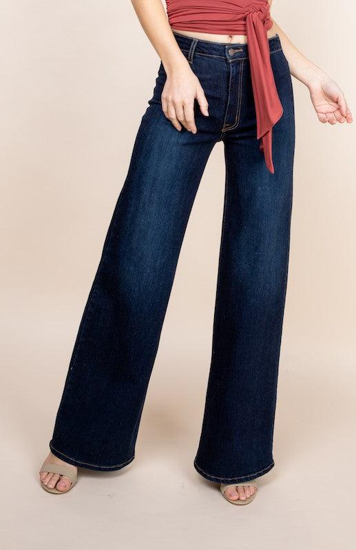 Western Wide leg jeans, baggy denim pants - Blu Lotus Boutique