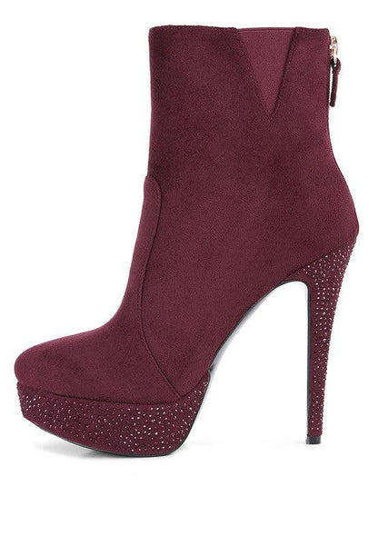 Espiree Microfiber High Heeled Ankle Boots - Blu Lotus Boutique