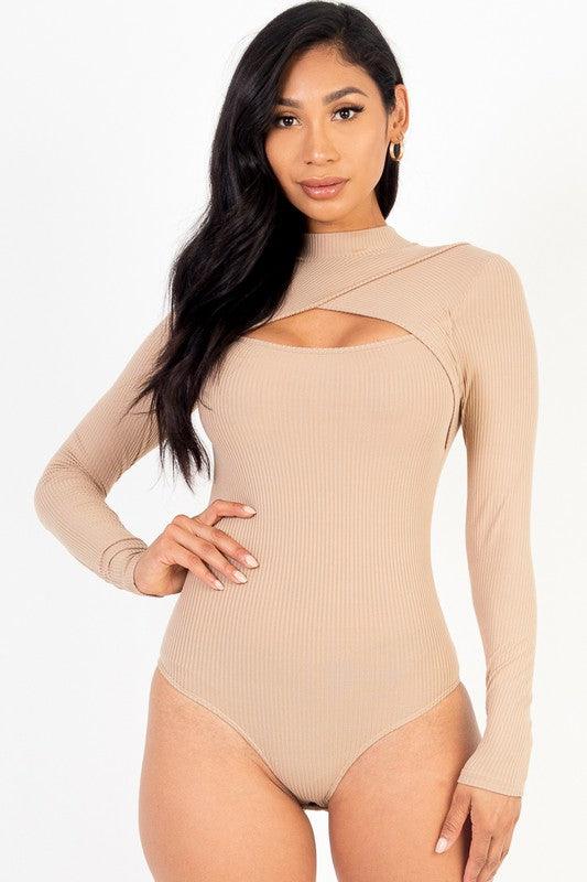 Front Cutout Long Sleeve Bodysuit - Blu Lotus Boutique