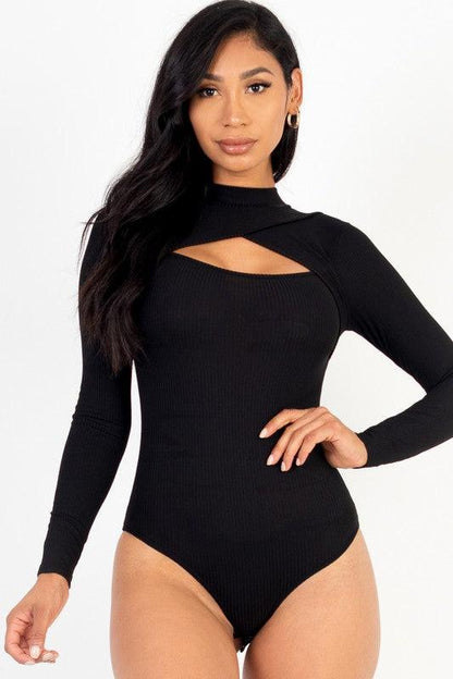 Front Cutout Long Sleeve Bodysuit - Blu Lotus Boutique