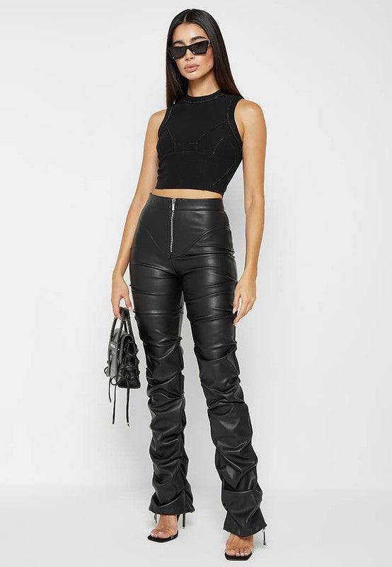 SEXY PU LEATHER PANTS - Blu Lotus Boutique