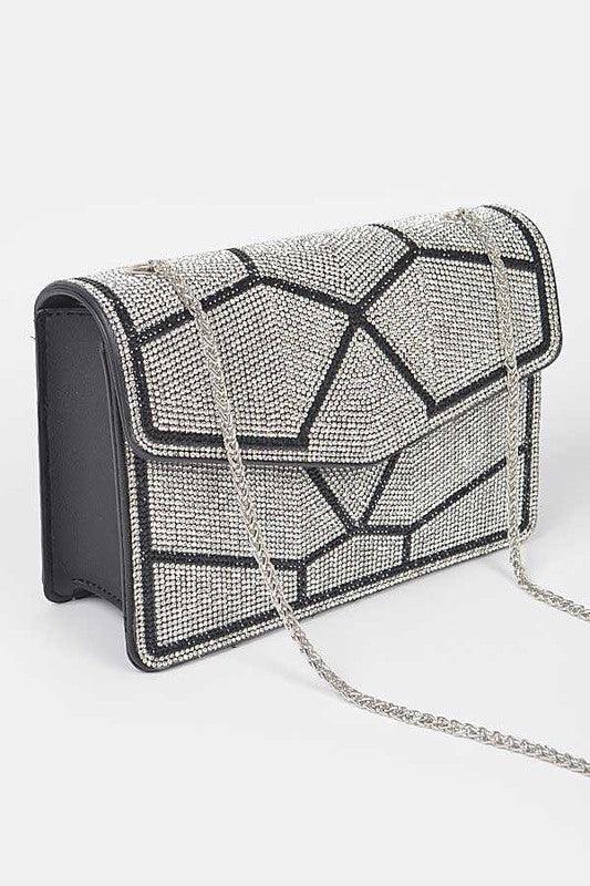 Rhinestone Iconic Crossbody Shoulder Bag - Blu Lotus Boutique