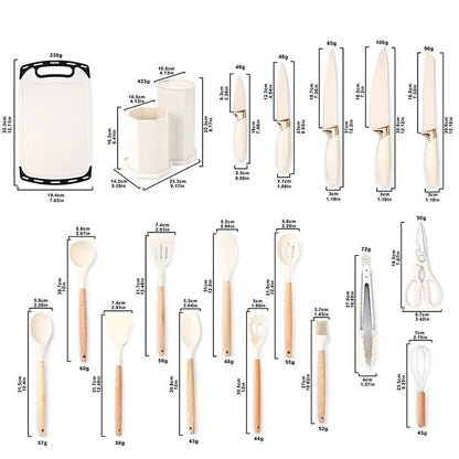 19 sets of kitchen knives with a knife holder, professional high carbon steel stainless steel cooking knife set,holiday gifts - Blu Lotus Boutique