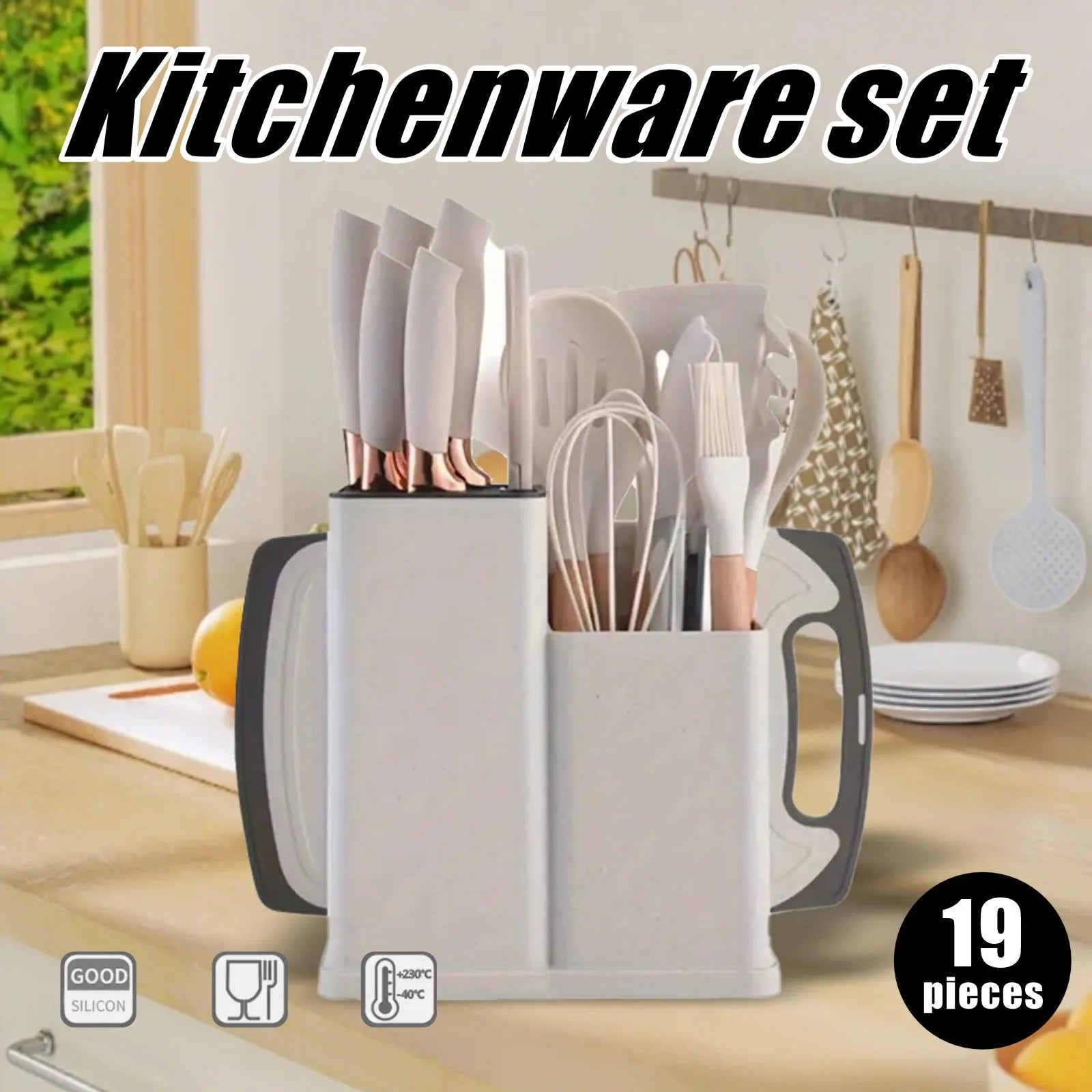 19 sets of kitchen knives with a knife holder, professional high carbon steel stainless steel cooking knife set,holiday gifts - Blu Lotus Boutique