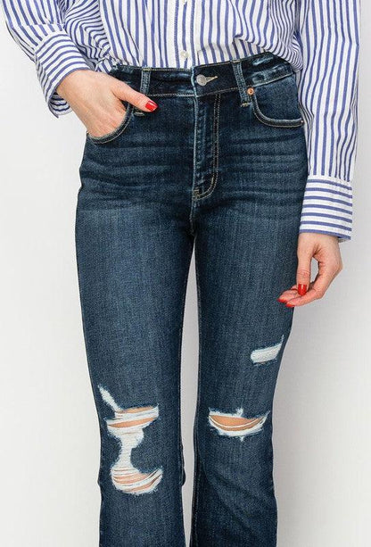 HIGH RISE WESTERN BOOT JEANS - Blu Lotus Boutique