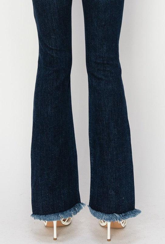 HIGH RISE WESTERN BOOT JEANS - Blu Lotus Boutique