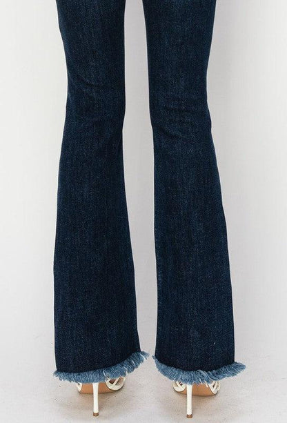 HIGH RISE WESTERN BOOT JEANS - Blu Lotus Boutique