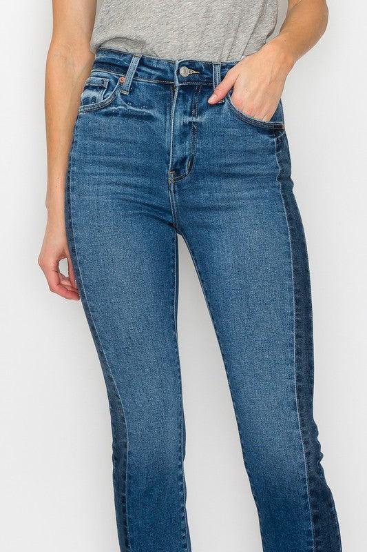 HIGH RISE SLIM STRAIGHT JEANS - Blu Lotus Boutique