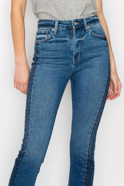 HIGH RISE SLIM STRAIGHT JEANS - Blu Lotus Boutique