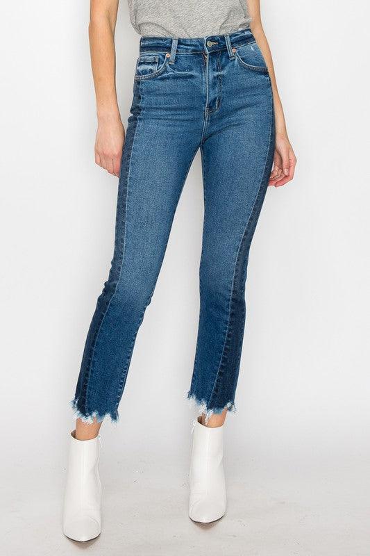 HIGH RISE SLIM STRAIGHT JEANS - Blu Lotus Boutique