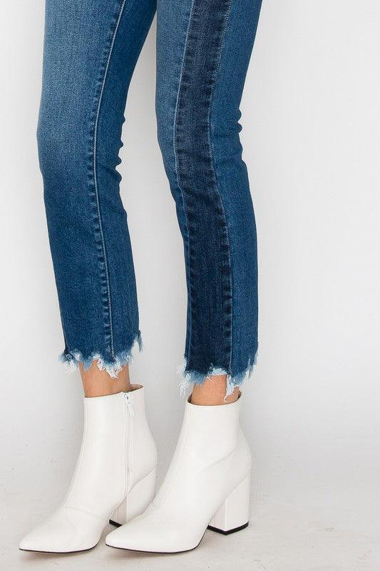 HIGH RISE SLIM STRAIGHT JEANS - Blu Lotus Boutique