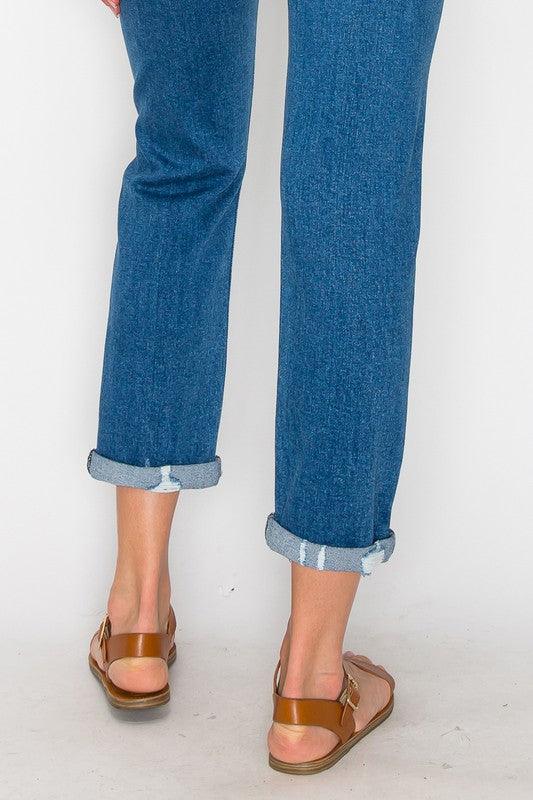 HIGH RISE TAPERED LEG JEANS - Blu Lotus Boutique