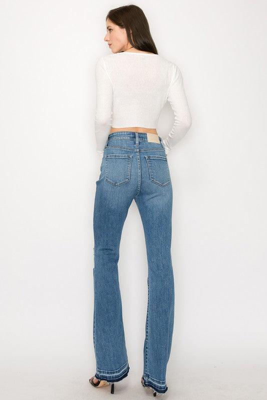 HIGH RISE SKINNY BOOTCUT WITH RELEASE HEM - Blu Lotus Boutique