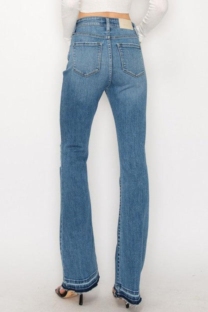 PLUS SIZE - HIGH RISE SKINNY BOOTCUT JEANS - Blu Lotus Boutique