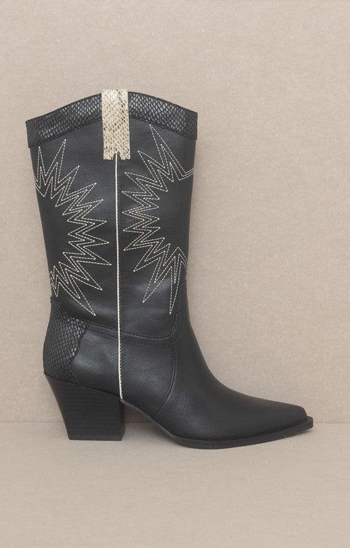 OASIS SOCIETY Halle - Paneled Cowboy Boots - Blu Lotus Boutique