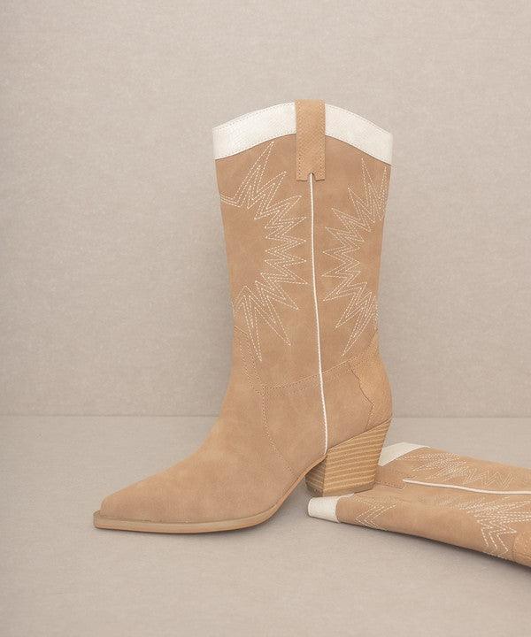 OASIS SOCIETY Halle - Paneled Cowboy Boots - Blu Lotus Boutique