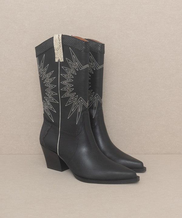 OASIS SOCIETY Halle - Paneled Cowboy Boots - Blu Lotus Boutique