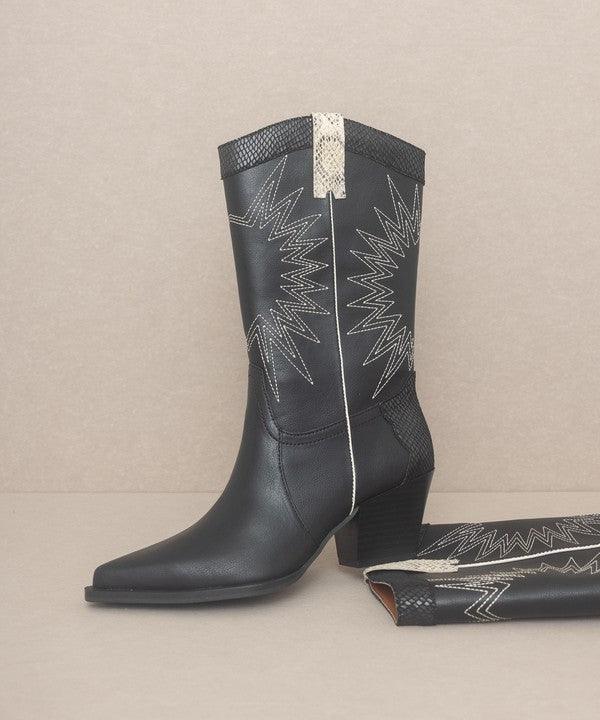 OASIS SOCIETY Halle - Paneled Cowboy Boots - Blu Lotus Boutique