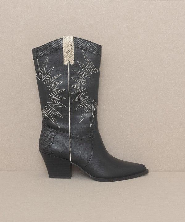 OASIS SOCIETY Halle - Paneled Cowboy Boots - Blu Lotus Boutique