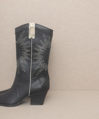 OASIS SOCIETY Halle - Paneled Cowboy Boots - Blu Lotus Boutique