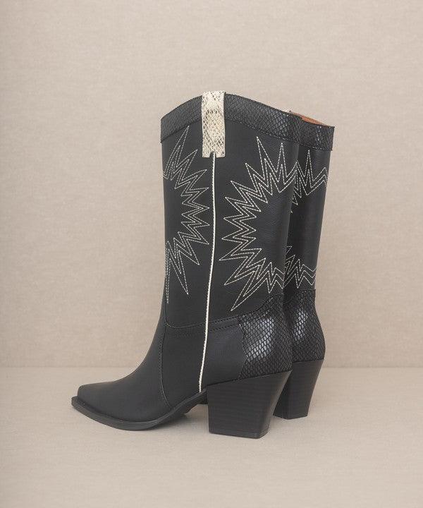 OASIS SOCIETY Halle - Paneled Cowboy Boots - Blu Lotus Boutique