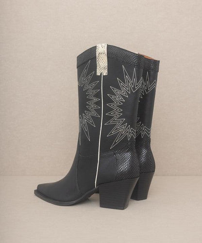 OASIS SOCIETY Halle - Paneled Cowboy Boots - Blu Lotus Boutique