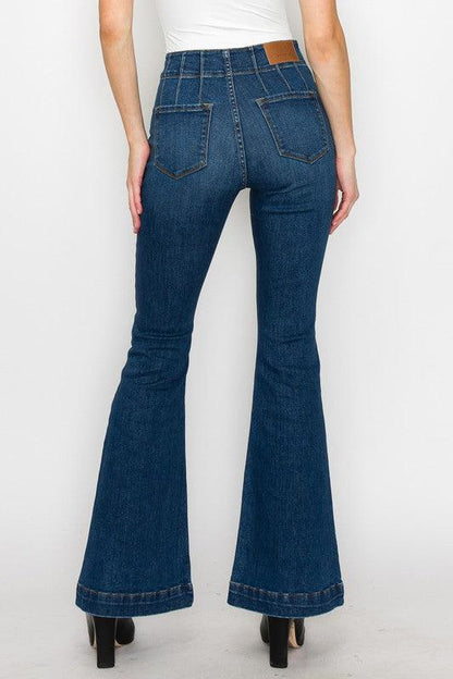 PLUS SIZE - HIGH RISE MODERN FLARE JEANS - Blu Lotus Boutique